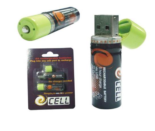 USB AA  cells NI-MH battery
