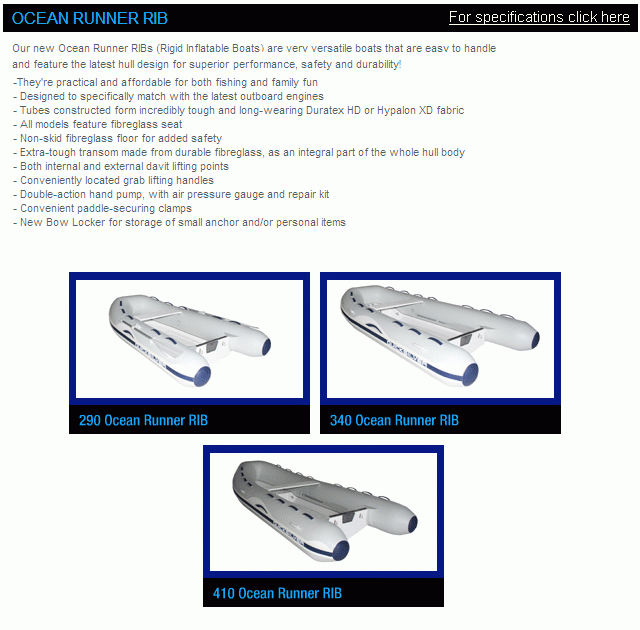 Mercury Inflatables OCEAN RUNNER RIB