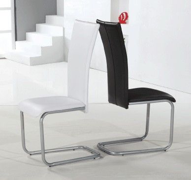 Dining Chairs, Made of Steel Pipe with Powder Coating and Hard PVC