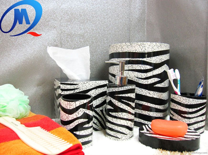 Zebra stripes polyresin bathroom fitting