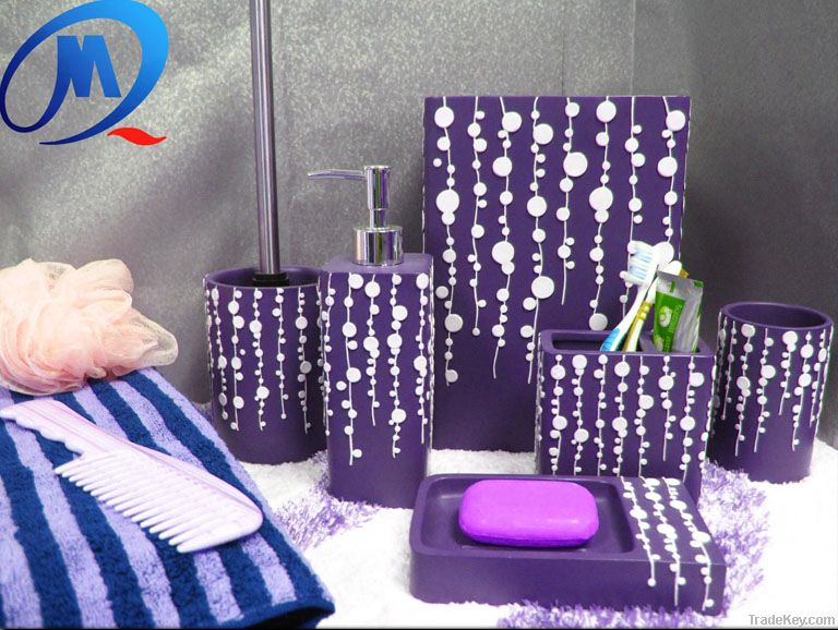 Fashionable purple polyresin bathroom product