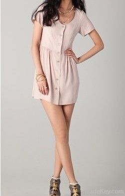 Ladies's Scoop-Neck Sateen Dress