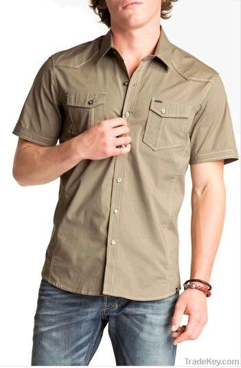 Men's Short Sleeve Casual Woven Shirts
