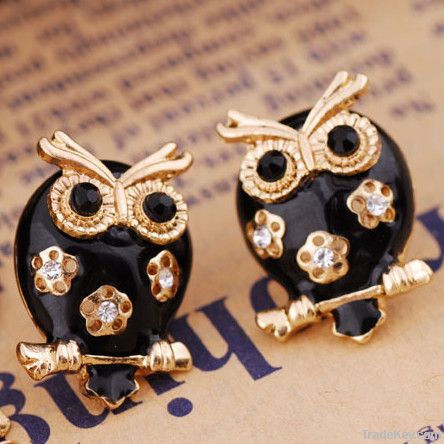 2012 New  Animal Rhinestone Zinc Ally Stud Earrings