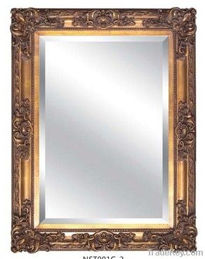 wall wooden frame with mirror