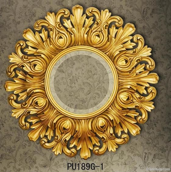 golden cosmetic mirror with frame