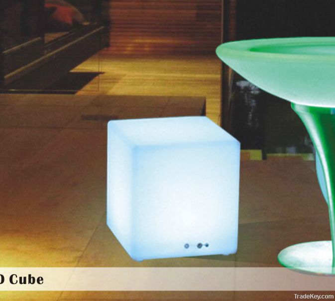 modern outdoor rechargeable LED cube chair