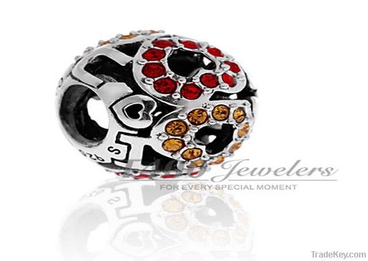 Holiday saleT400 made with Swarovski Elements, 925 sterling silver bead