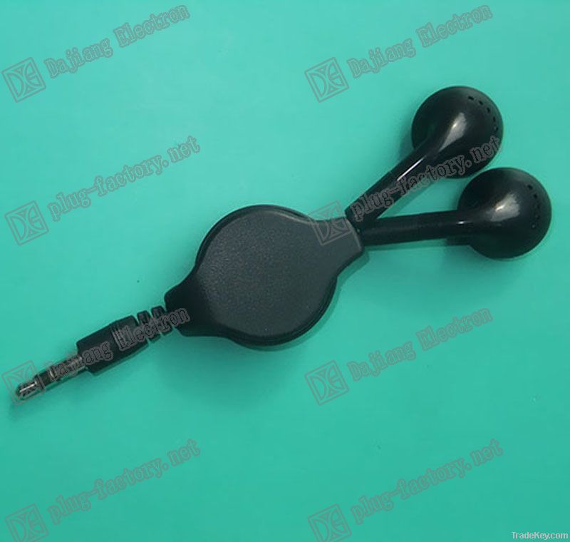 3.5 stereo headphone retractable automatic cable