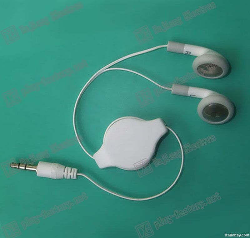 mini earphone cable with retractable