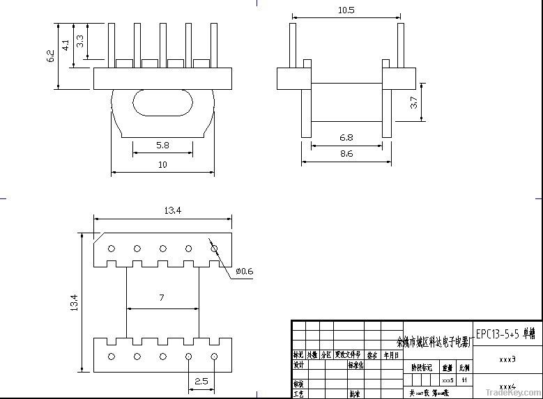 Transformer bobbins EP13-5+5 Single trough