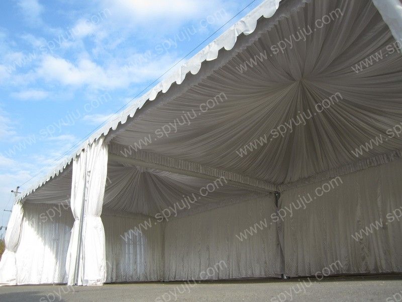 Double peaked 5x10m decorated pagoda tent combined with gutters