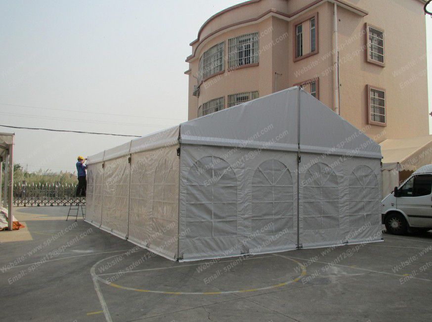 6x9m clear span tent with inner rolled PVC windows