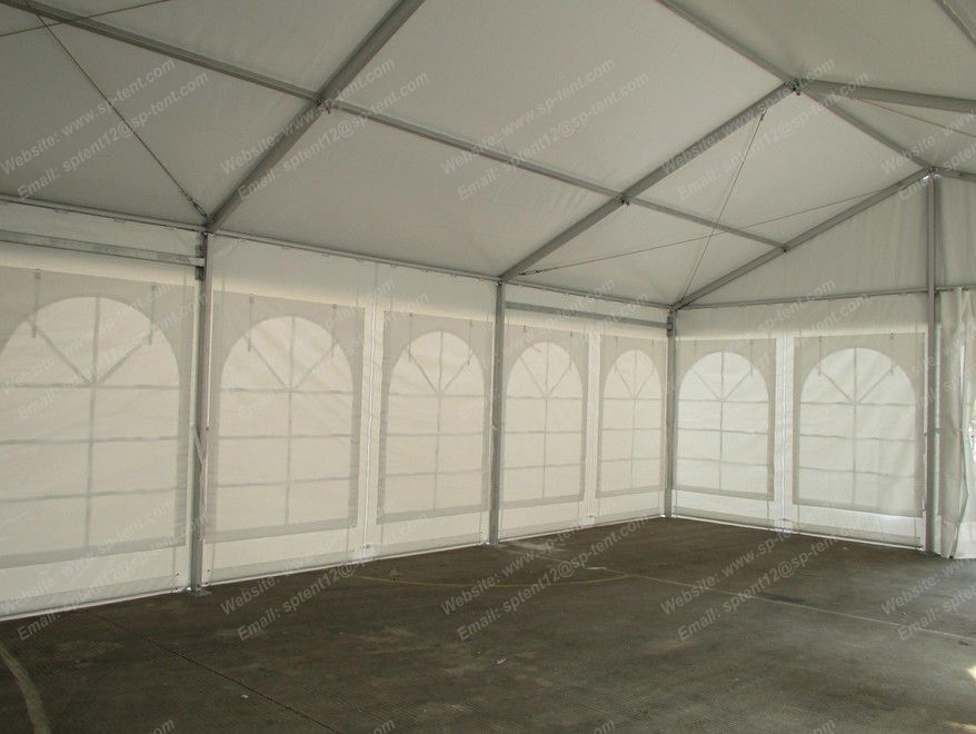 6x9m clear span tent with inner rolled PVC windows