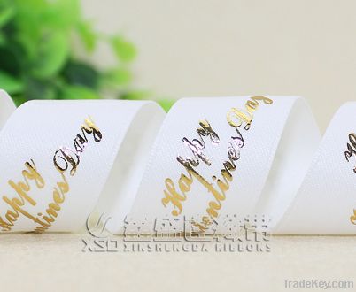 Polyester Grosgrain Ribbon with Christmas Printing