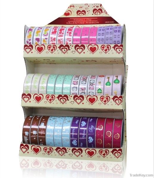 Polyester Grosgrain Ribbon with Christmas Printing