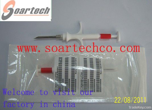 RFID transponder for animal syringe with glass tag,
