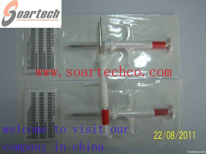 RFID syringe with glass tag for dog, horse, fish, cat, camle