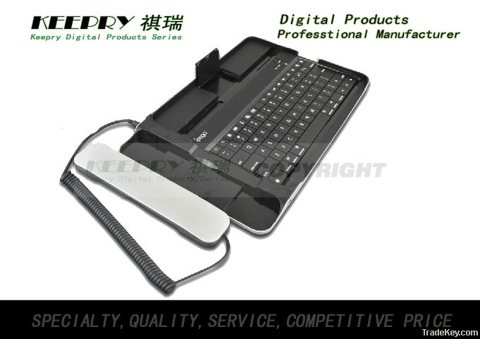 Bluetooth Aluminum Metal keyboard with telephone for ipad2