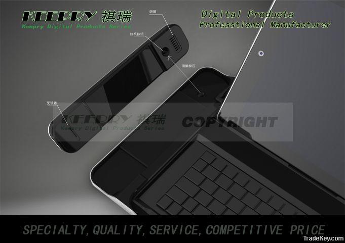 Bluetooth Aluminum Metal keyboard with telephone for ipad2