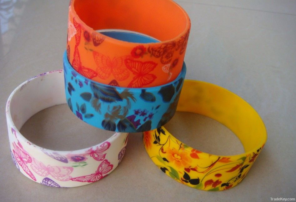 Colorful printing Silicone ID Bracelet with same or unique QR Code