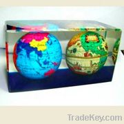 Hot!!Clear Rectangle  Custom Lucite/Acrylic Embedment with Globe