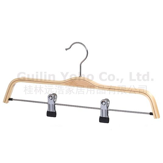 Laminated Wooden Trouser Hangers with Clips