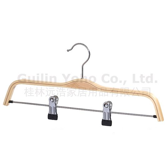 Laminated Wooden Trouser Hangers With Clips