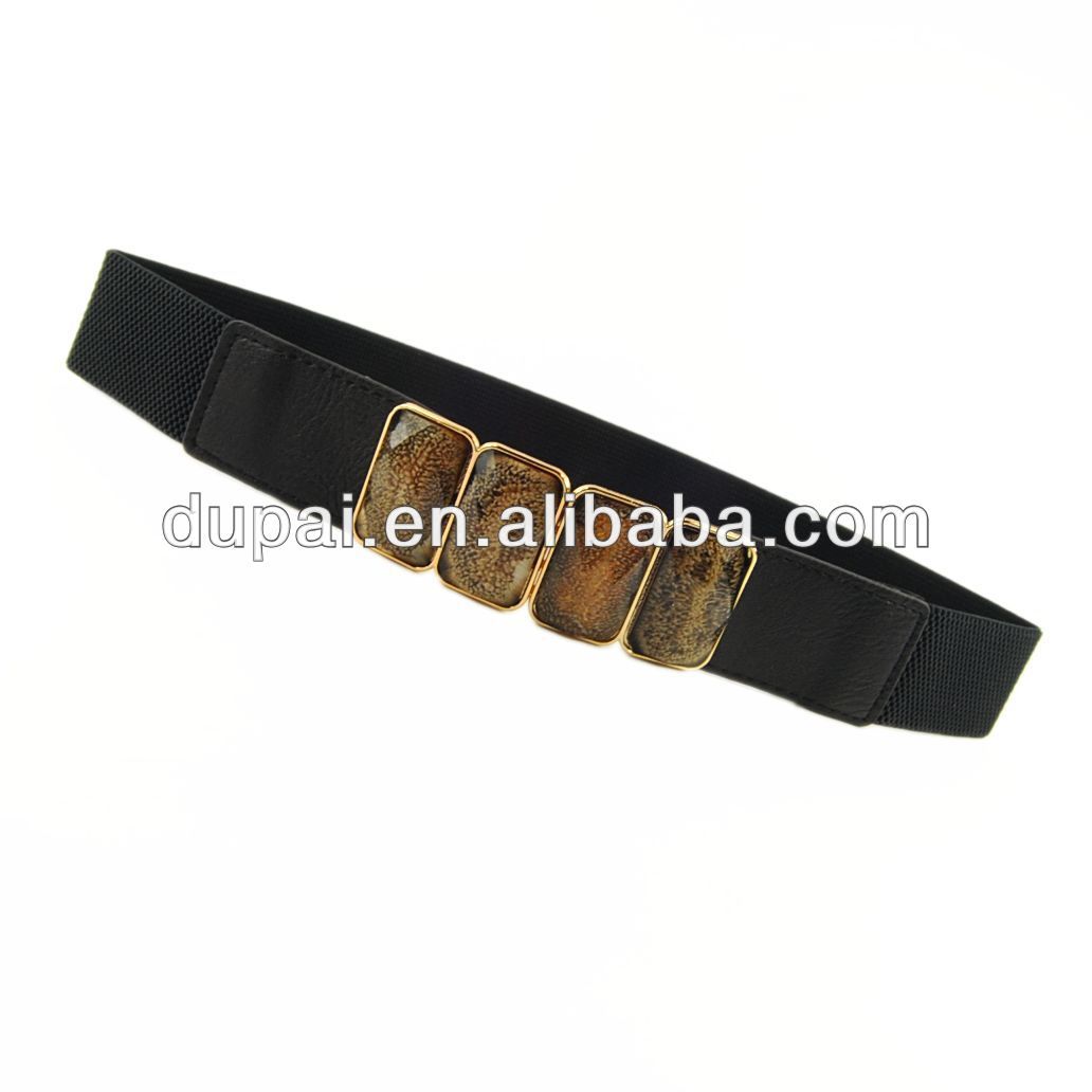 Crystal resin buckle elastic vintage girdle belt