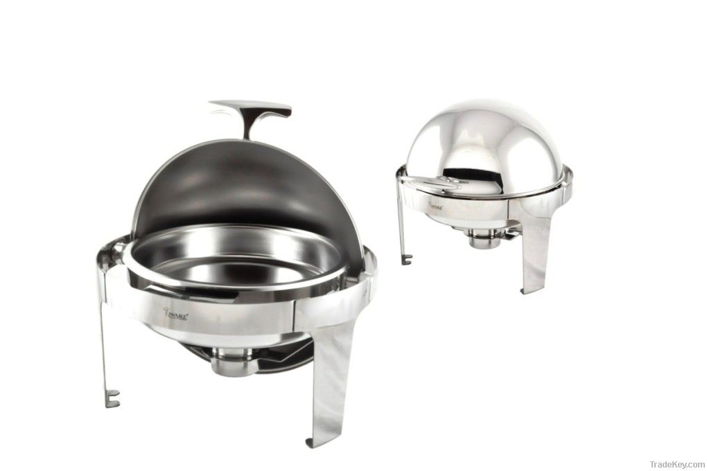 S/S ROUND ROLL TOP CHAFING DISH