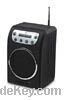 Mini speaker with FM 3.5MM Aux-in USB SD battery AC adaptor