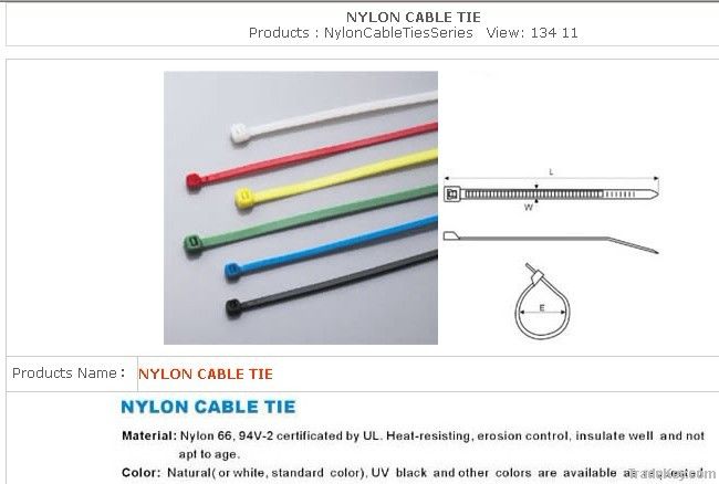 8" self-locking nylon cable ties/3mmX200mm/2.5mmX200mm