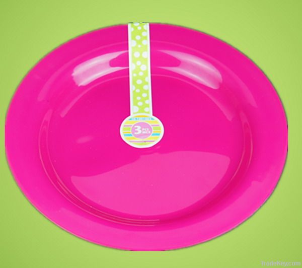 Disposable plastic round plate