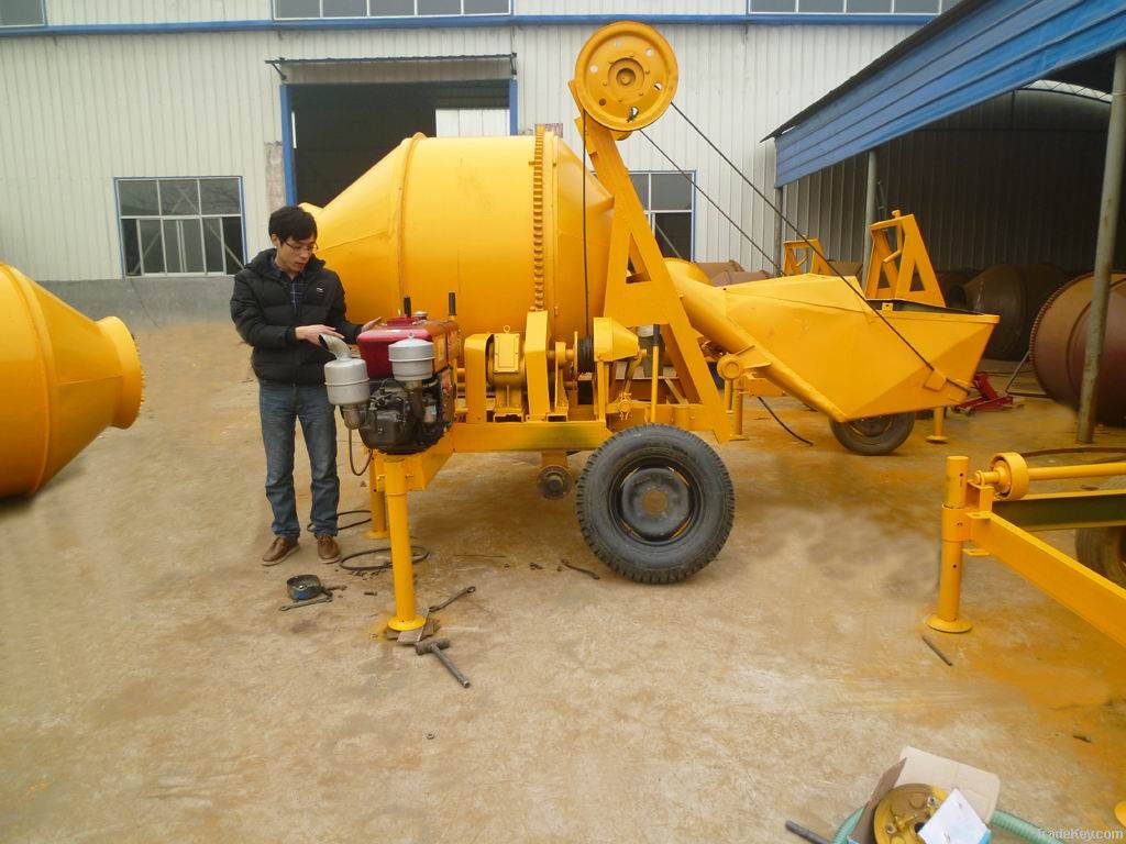 JZR350 Diesel engine portable concrete mixer with drum