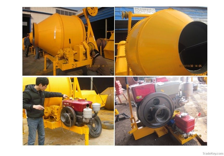 JZR350 Diesel engine portable concrete mixer with drum