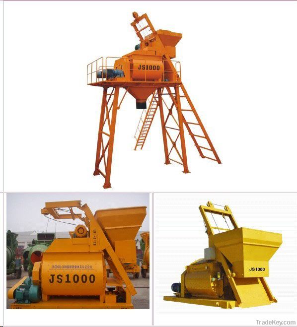 JS500 twin shift forced electric Concrete Mixer with lift