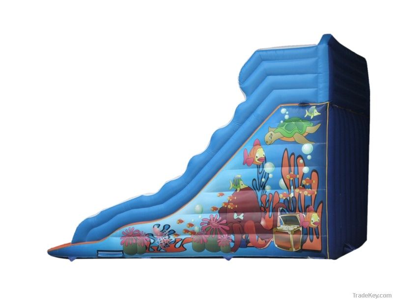 Inflatable dry slide for land use