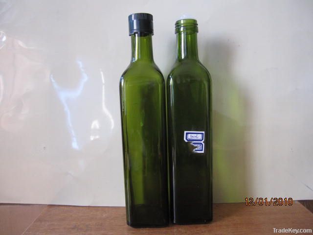 Dark Green Olive Oil Glass Bottle-(250ml, 500ml, 750ml)