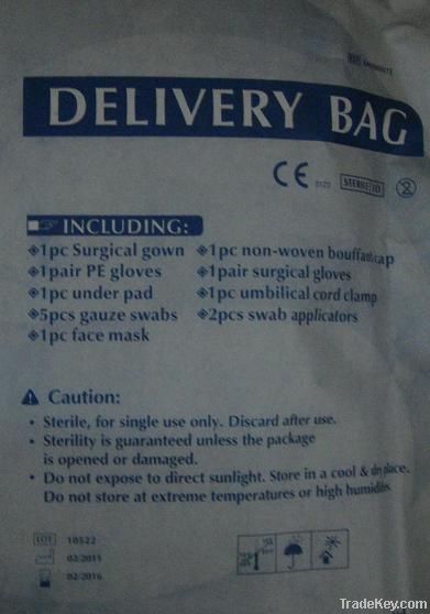 disposable nonwoven delivery bag with surgical materials