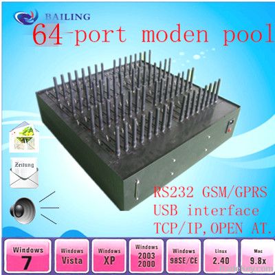 USB 64 ports GSM GPRS SMS modem pool  modem pool  IMEI CHANGEABLE