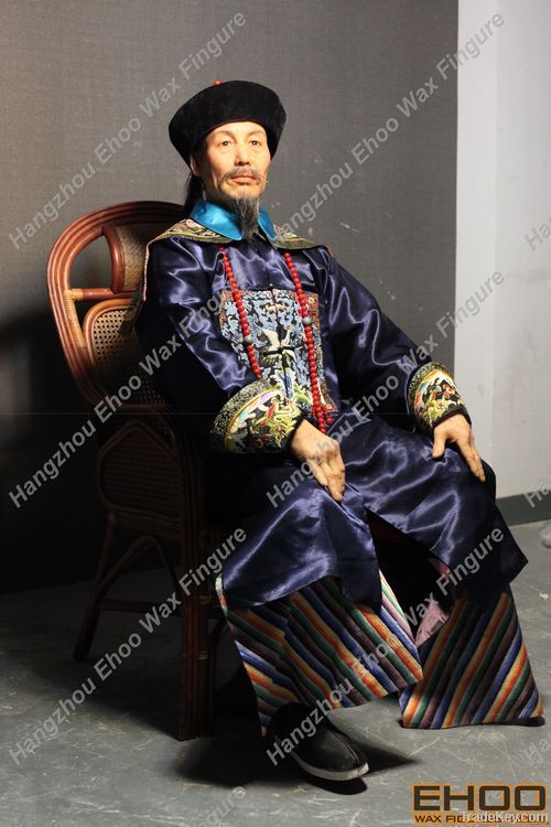 life size silicone sculpture of Qing Dynasty