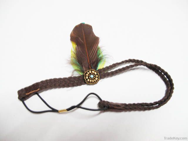 Peacock feather Boho headband