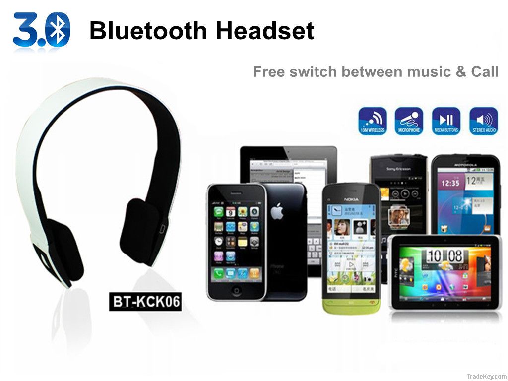 Bluetooth Headset, Headphone with for iPad, iphone, smartphone, tablet pc