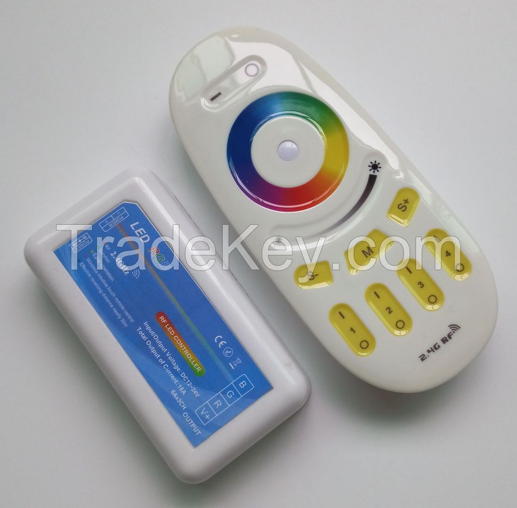 12-24V 2.4G 4 Zone Touch Plastic Shell RGB LED Controller Common Anade RGB Remote Controller For LED Light Strip12-24V 2.4G 4zone