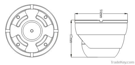 IR Color CCTV Dome Camera[1/3' SONY HAD CCD II, 24 LEDS]