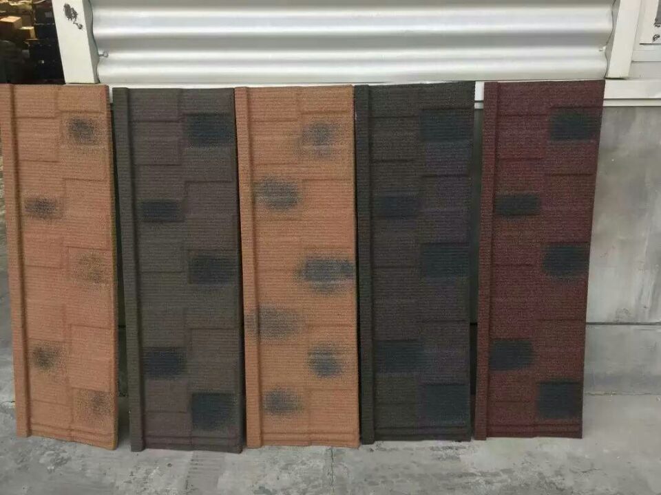 Excellent quality stone coated metal roofing sheet in red black coffee brown green with 50 year warranty for sale