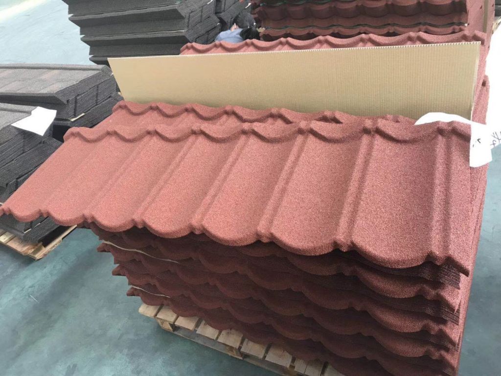 Enviroment Friendly Stone Coated Roofing Sheet In Red Black Coffee Brown Green