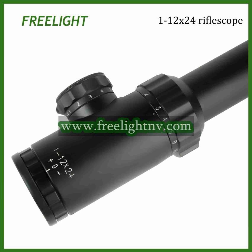 1-12x24 Long Range Tactical Riflescope w/ 1/4 MIL Click Reticle