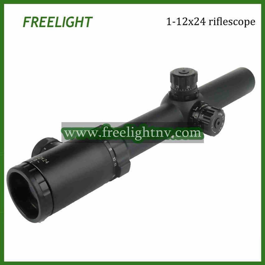 1-12x24 Long Range Tactical Riflescope w/ 1/4 MIL Click Reticle