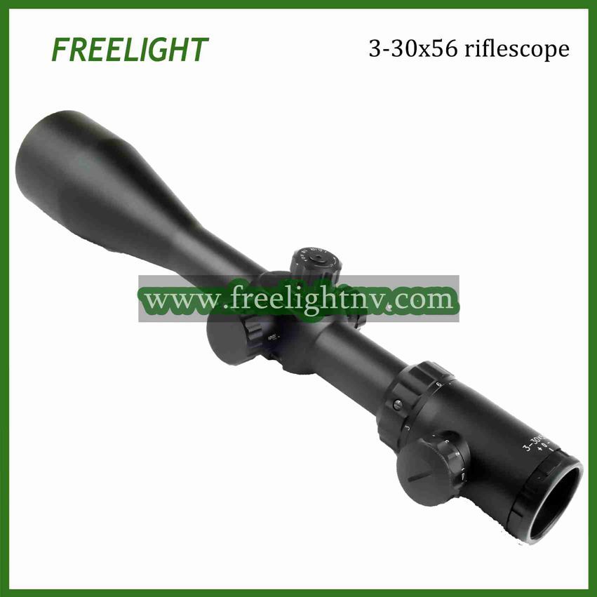 3-30x56 Long Range Tactical Riflescope, Red/ Green Dot illuminated reticle riflescope